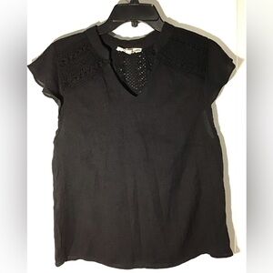 Sweet Wanderer Black Lace Blouse L